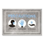 Apache Mills® Message Floor Mats, 24 x 36, Gray/Blue, "Precautions Wear Masks Wear Gloves Wash Hands"