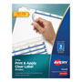 Avery Print and Apply Index Maker Clear Label Dividers, 3 White Tabs, Letter, 25 Sets