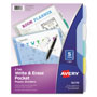 Avery Write and Erase Durable Plastic Dividers with Pocket, 3-Hold Punched, 5-Tab, 11.13 x 9.25, Assorted, 1 Set