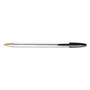 Bic Cristal Xtra Smooth Stick Ballpoint Pen, 1mm, Black Ink, Clear Barrel, Dozen