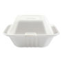 Boardwalk Bagasse Molded Fiber Food Containers, Hinged-Lid, 1-Compartment 6 x 6, White, 125/Sleeve, 4 Sleeves/Carton