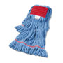 Boardwalk Super Loop Wet Mop Head, Cotton/Synthetic Fiber, 5" Headband, Large Size, Blue, 12/Carton