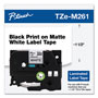 Brother TZe Standard Adhesive Laminated Labeling Tape, 1.4" x 26.2 ft, Black on Matte White