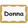 C-Line Self-Adhesive Border-Style Name Badges, Gold Border, 3-1/2 x 2-1/4, 100/Box