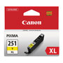 Canon 6451B001 (CLI-251XL) ChromaLife100+ High-Yield Ink, 695 Page-Yield, Yellow