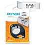 Dymo LetraTag Metallic Label Tape Cassette, 0.5" x 13 ft, Silver