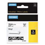 Dymo Rhino Permanent Vinyl Industrial Label Tape, 0.75" x 18 ft, White/Black Print