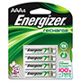 Energizer NiMH Rechargeable AAA Batteries, 1.2V, 4/Pack
