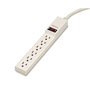 Fellowes Six-Outlet Power Strip, 120V, 4ft Cord, 10 7/8 x 1 7/8 x 1 5/8, Platinum