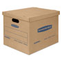 Fellowes SmoothMove Classic Moving & Storage Boxes, Small, Half Slotted Container (HSC), 15" x 12" x 10", Brown Kraft/Blue, 20/Carton