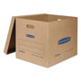 Fellowes SmoothMove Classic Moving & Storage Boxes, Large, Half Slotted Container (HSC), 21" x 17" x 17", Brown Kraft/Blue, 5/Carton