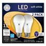 GE 100W LED Bulbs, 15 W, A19, Soft White, 2/Pack
