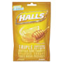Halls Triple Action Cough Drops, Honey-Lemon, 30/Bag, 12 Bags/Box