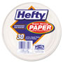 Hefty Super Strong Paper Dinnerware, 6 3/4" Plate, Bagasse, 30/Pack