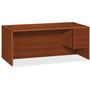 Hon 10700 Series Single 3/4 Right Pedestal Desk, 72w x 36d x 29 1/2h, Cognac