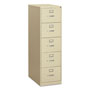 Hon 310 Series Five-Drawer Full-Suspension File, Legal, 18.25w x 26.5d x 60h, Putty