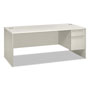 Hon 38000 Series Single Pedestal Desk, Right, 72w x 36d x 30h, Silver Mesh/Light Gray