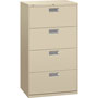 Hon 600 Series Four-Drawer Lateral File, 30w x 18d x 52 1/2h, Putty