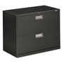 Hon 600 Series Two-Drawer Lateral File, 36w x 18d x 28h, Charcoal