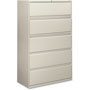 Hon 800-Series 5 Drawer Metal Lateral File Cabinet, 42" Wide, Gray