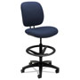 Hon ComforTask Task Stool with Adjustable Footring, 32" Seat Height, Supports up to 300 lbs, Navy Seat/Back, Black Base