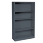 Hon Metal Bookcase, Four-Shelf, 34-1/2w x 12-5/8d x 59h, Charcoal