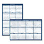 House Of Doolittle Poster Style Reversible/Erasable Yearly Wall Calendar, 12-Month (Jan to Dec 2024), 32 x 48, White/Blue/Gray Sheets, Recycled