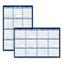 House Of Doolittle Recycled Poster Style Reversible/Erasable Yearly Wall Calendar, 66 x 33, White/Blue/Gray Sheets, 12-Month (Jan to Dec): 2024