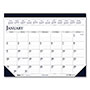 House Of Doolittle Recycled Two-Color Perforated Monthly Desk Pad Calendar, 22 x 17, Blue Binding/Corners, 12-Month (Jan-Dec): 2024