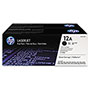 HP 12A, (Q2612D) 2-pack Black Original LaserJet Toner Cartridges