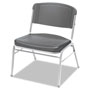 Iceberg Rough 'N Ready Big and Tall Stack Chair, Charcoal Seat/Charcoal Back, Silver Base, 4/Carton