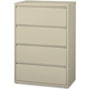 Lorell 4 Drawer Metal Lateral File Cabinet, 44"x21.5"x57.75", Beige