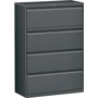 Lorell 4 Drawer Metal Lateral File Cabinet, 44"x21.5"x57.75", Dark Gray