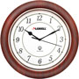Lorell Wall Clock, Arabic Numerals, 13-1/2", White Dial/Mahogany