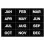 MasterVision™ Interchangeable Magnetic Board Accessories, Months of Year, Black/White, 2" x 1"