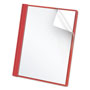 Oxford Clear Front Report Cover, 3 Fasteners, Letter, 1/2" Capacity, Red, 25/Box