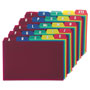 Oxford Durable Poly A-Z Card Guides, 1/5-Cut Top Tab, A to Z, 4 x 6, Assorted Colors, 25/Set