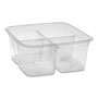 Pactiv EarthChoice PET Container Bases, 4-Compartment, 32 oz, 6.13 x 6.13 x 2.61, Clear, 360/Carton