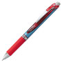 Pentel EnerGel RTX Retractable Gel Pen, Fine 0.5mm, Red Ink, Silver/Red Barrel