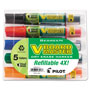 Pilot BeGreen V Board Master Dry Erase Marker, Medium Chisel Tip, Assorted Colors, 5/Pack