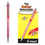 Pilot Better Retractable Ballpoint Pen, Fine 0.7mm, Red Ink, Translucent Red Barrel, Dozen