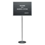 Quartet® Adjustable Single-Pedestal Magnetic Letter Board, 24 x 18, Black, Gray Frame