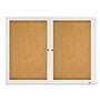 Quartet® Enclosed Bulletin Board, Natural Cork/Fiberboard, 48 x 36, Silver Aluminum Frame