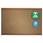 Quartet® Prestige Bulletin Board, Brown Graphite-Blend Surface, 48 x 36, Cherry Frame