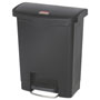 Rubbermaid Slim Jim Resin Step-On Container, Front Step Style, 8 gal, Black