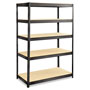 Safco Boltless Steel/Particleboard Shelving, Five-Shelf, 48w x 24d x 72h, Black