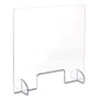 Safco Portable Acrylic Sneeze Guard with Document Pass Through, 28.5 x 1.5 x 33.25, Acrylic, Clear