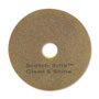 Scotch Brite® Clean and Shine Pad, 17" Diameter, Brown/Yellow, 5/Carton