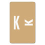 Smead AlphaZ Color-Coded Second Letter Alphabetical Labels, K, 1 x 1.63, Light Brown, 10/Sheet, 10 Sheets/Pack