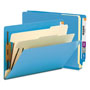 Smead Colored End Tab Classification Folders w/ Dividers, 2 Dividers, Letter Size, Blue, 10/Box